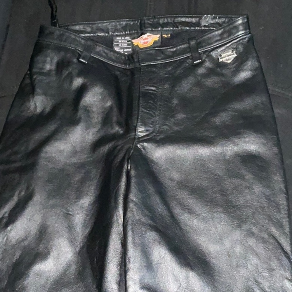 Harley-Davidson Black Straight Leg Leather Jumpsuit